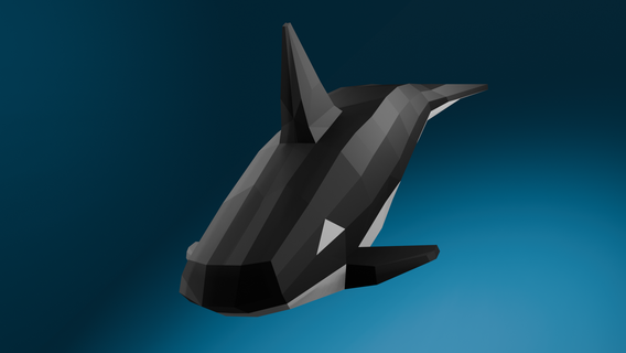 Orca niedrig poly Spiel 3d print model - Mito3D