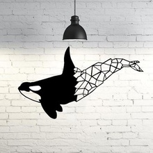 orca pared escultura 2d art Arte en la ballena asesina de pescado animal decoración 3d print model - Mito3D