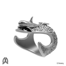 baleia orca polegar anel jóias 3d de 3d print model - Mito3D