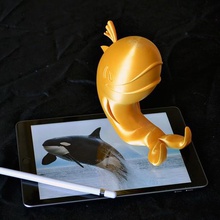 orcky phone tablet holder gadget animal orca contest esun 3d print model - Mito3D
