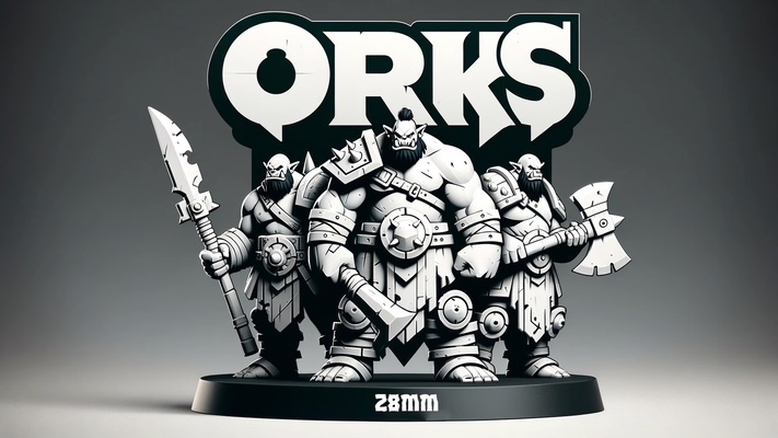 orcs - collection of 3 game orc medieval train tower greenhouse tabletop d&d miniatures war anime keychain 40 hammer wall diorama 3d print model - Mito3D