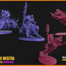 orcs 2 poses stl gameworkshop charactersstl 3d ogres minis demons paint warhammer prints impression 3d print model - Mito3D