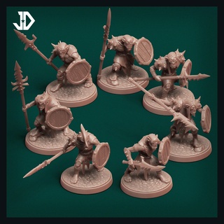 orcs goblins army - slayer 7 pack fantasy orc shield wargames dnd orruk kruleboyz gutrippaz dadomo 3d print model - Mito3D