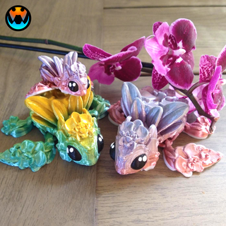 orcturtle orchid turtle cinderwing3d mash-up flexi articulating fidget wiggle pet articulated cute sea club mothers day valentines valentine 3d print model - Mito3D