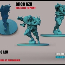 orco azu stl gameworkshop Personaggi orchi 3d minis warhammer stampe impressione 3d print model - Mito3D