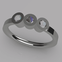 ordering ring 3 gems - size 16 jewelry diamond gem commitment 3d print model - Mito3D