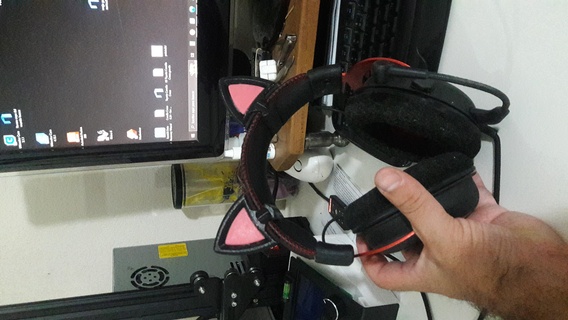 oreja de gato para auriculares hyperx cloud 2 - cat ear headphones stream orejas gatito 3d print model - Mito3D