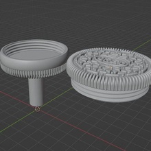 oreo cookie z-axis container knob wheel 3d print model - Mito3D