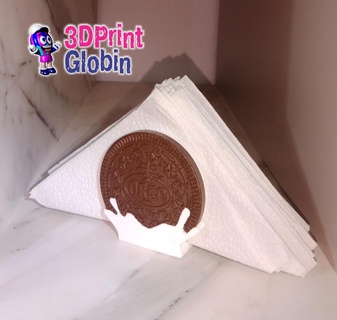 oreo napkin dispenser holder support napkins ring cafeteria bakery home kitchen nice cookie food 3d print model - Mito3D