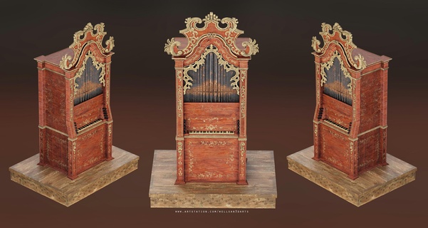 organ - museum aveiro santa joana castle organ props museum  3d print model - Mito3D