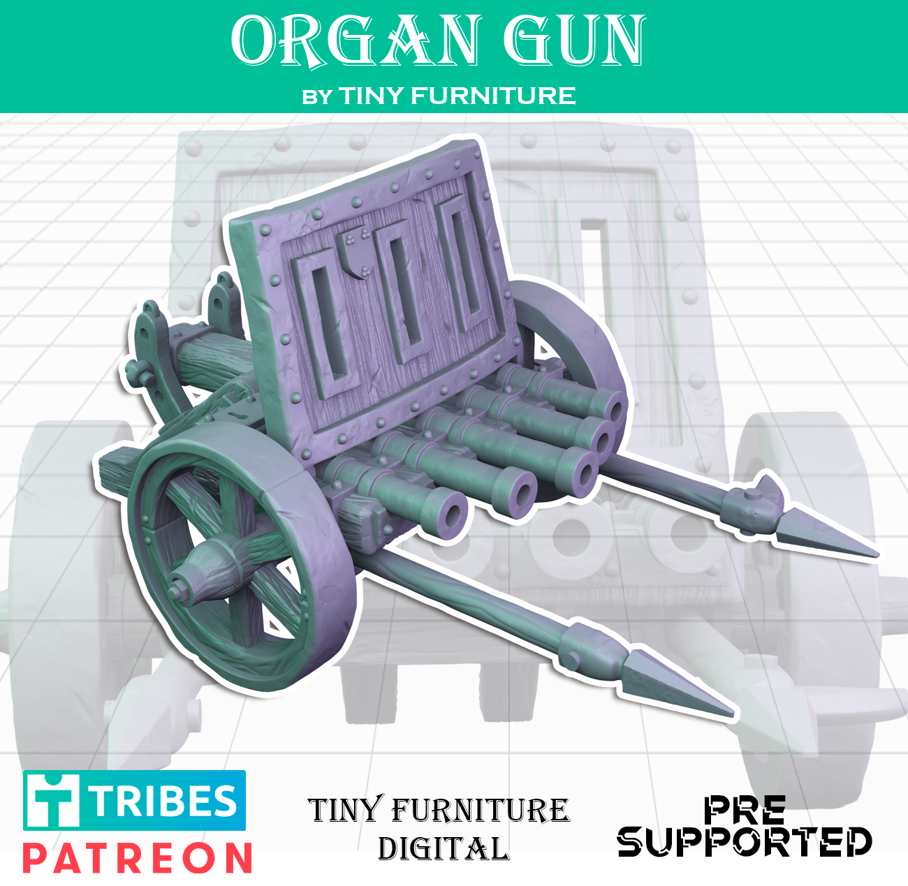 organ tabanca ortaçağa ait topçu oyun masaüstü minyatürler rol yapma oyunu araları açılmak d dnd yol bulucu rpg 3D print model - Mito3D