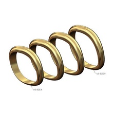 orgánico curva Hazme apilador banda tamaños 6to9 3d impresión modelo joyería joya Moda anillo imprimible oro plata apilable declaración 3d print model - Mito3D