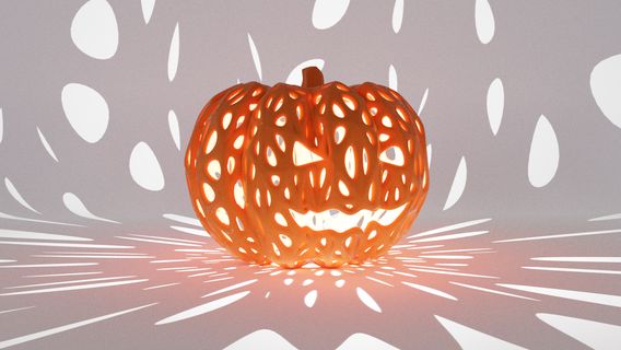 biologique citrouille lampe couverture gaine Halloween effrayant ombre gost 3d print model - Mito3D