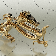 biologique sculpture dragon bijoux Alliance gemme art bijou bague fonderie cire impression chinois modèle or 3d print model - Mito3D