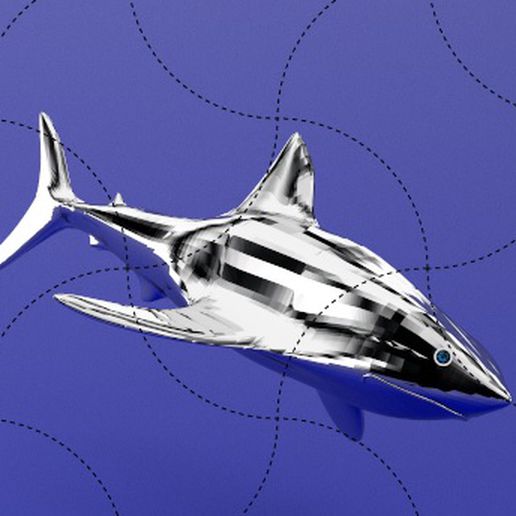 orgánico escultura tiburón joyería joya Alianza Arte fundición cera impresión multa chino modelo oro 3D print model - Mito3D