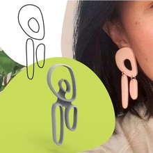 organic shape cutter polymer clay earring jewelery 21 fashion cookie earrings trendy indie minimalist minimal 3d print model - Mito3D