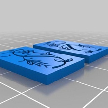 organic square pendant earrings tool earring flowers tendrils 3d printing 3d print model - Mito3D