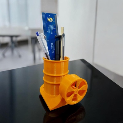 organizatör kalemler sanat dolma kalem davul tekerlek kulp destek 3d print model - Mito3D