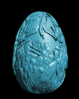 orientale uccelli Pasqua uovo candela primavera fiori 3d print model - Mito3D