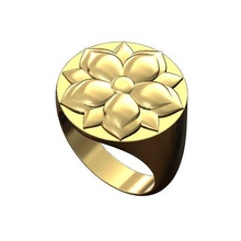 oriental flowe large 21mm statement ring 3d print model jewelry flower relief printable medallion rose rosette ornament signet gold silver sterling fashion jewellery luxury rings 3d print model - Mito3D