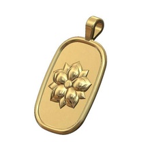 oriental flor alívio pingente colar charme 3d impressão modelo joalheria imprimível ouro prata jóias moda acessórios esterlina pulseira vintag 3d print model - Mito3D