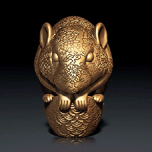 oriental rato escultura v1 rodents lembrança 3d impressão modelo presente joalheria roedor verme ratos arte esculturas 3d print model - Mito3D