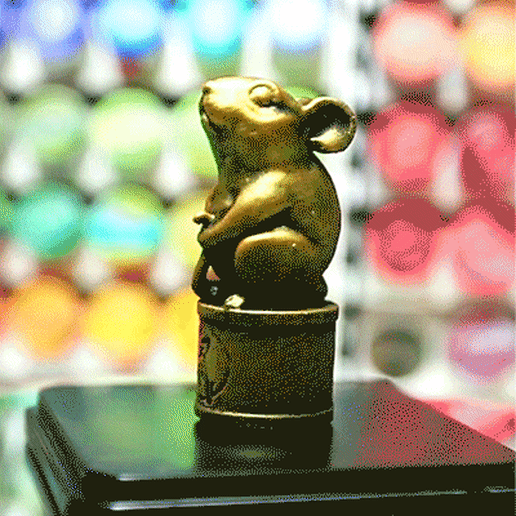 oriental mouse sculpture v2 -rodents souvenir -3d print model 3d gift jewelry rodent murine vermin mice stamp art sculptures 3D print model - Mito3D