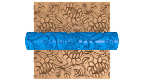 oriental patrón arcilla rodillo stl cerámica hoja laminación alfiler flor cortador impresora estrella olas fi pata floral 3d print model - Mito3D