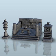 oriental tombstone set - warhammer resin age sigmar bolt action flames war architecture house thumbnails building scenery wargame figures game land dungeon fantasy games accessories 3d print model - Mito3D