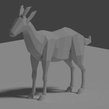 origami animaux girafe chèvre poly 3d print model - Mito3D