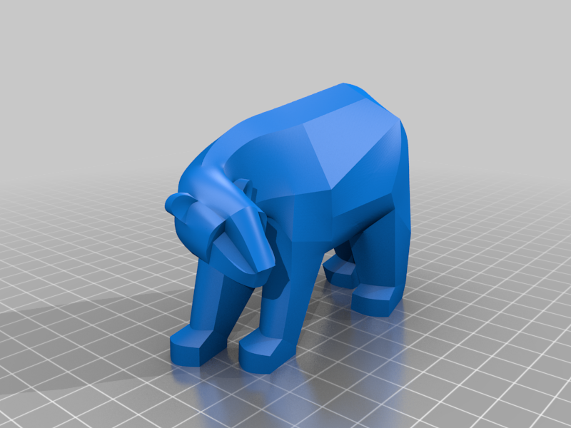 origami orsi Basso poli animale orso polare scultura animali creature arte 3D print model - Mito3D