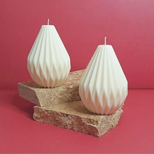 origami candle mold art pear silicone 3d print model - Mito3D