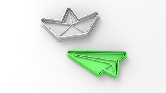 origami cookie cutter boat plane 3d print model - Mito3D