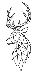 origami deer silhouette art wall decor 3d print model - Mito3D