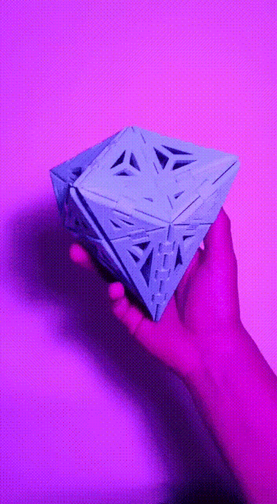 origami diamant 3d zerlegbar spielzeug kunst scharnier mosaik rätsel transformator 3d print model - Mito3D