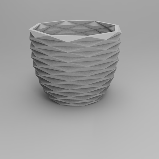 origami faceted pen pot 1 collection flowerpot vase bottle art sculpt parametric bent patron 3D print model - Mito3D