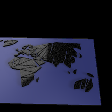 origami carta geografica arte continenti decorazione design 3d print model - Mito3D