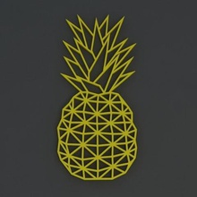 origami-Ananas-Wand-Skulptur in 2d Kunst 3d print model - Mito3D