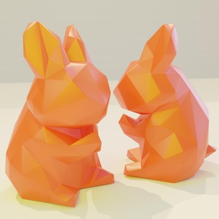 origami lapin animal jouet ouvrages d'art 3d print model - Mito3D