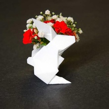 origami rabbit pendant jewelry geometric animal head 3d bookmark bookmarks art design legs fat woman body 3d print model - Mito3D