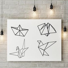 formas de origami 2d art colectables decoración la pared Arte en 3d print model - Mito3D