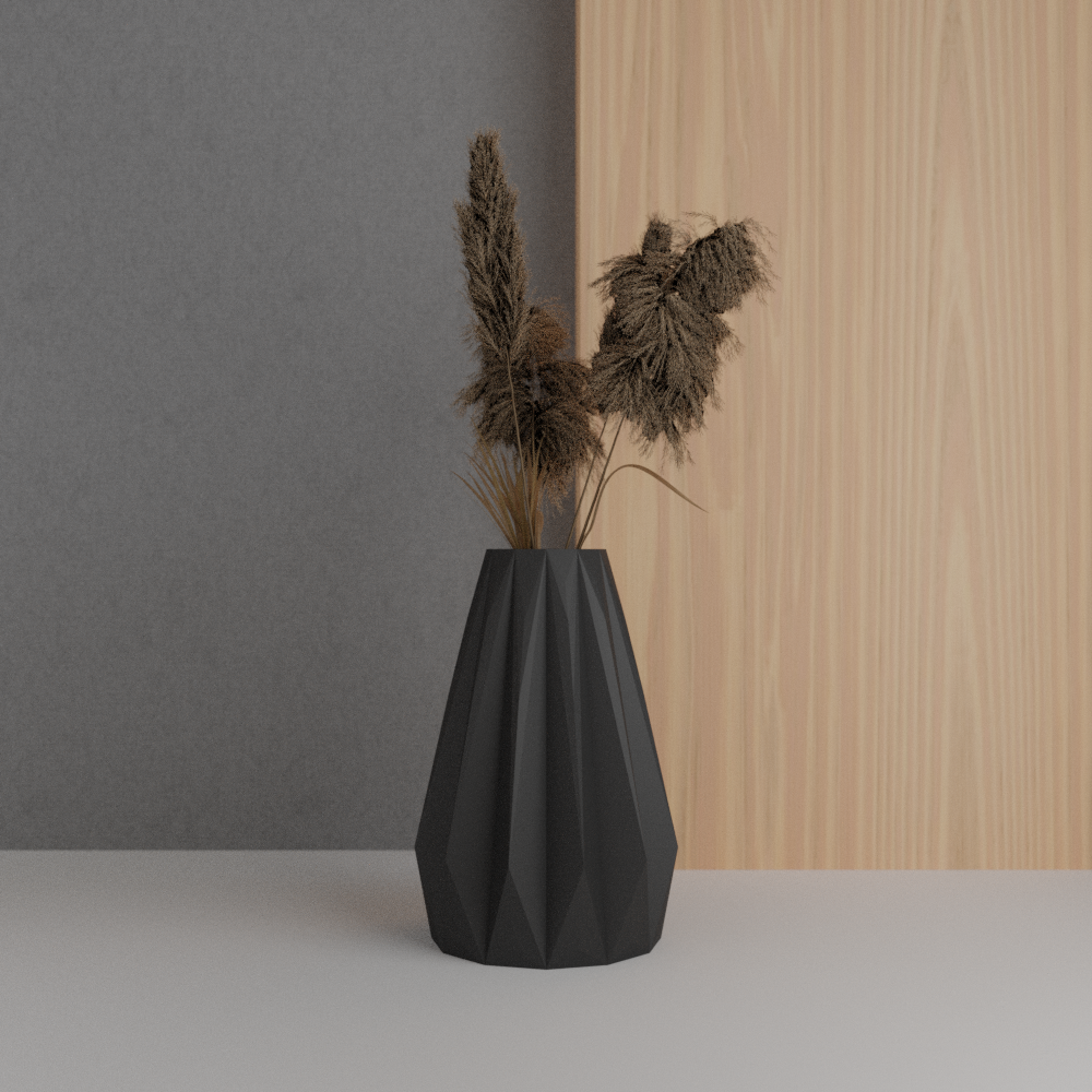 Japon kağıt katlama sanatı vazo mod modern vazemode sarmal hale getirmek dış kontur Sanat 3D print model - Mito3D