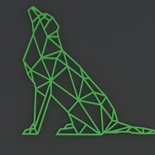 origami wall sculpture 2d dog art 2dart golden retriever labrador pet animal 3d print model - Mito3D