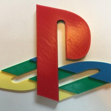 orijinal ps logosu 4 renk sanat tam renkli mmc'ye TEB çok playstation değiştirmelisiniz psx alanında tek sony işaretleri logolar 3d print model - Mito3D