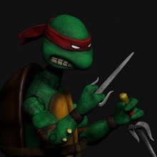 orijinal tmnt Raphael aksiyon şekil yazdırılabilir ninja kaplumbağalar 3d Yazdır mafsallı 3d print model - Mito3D