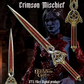 orin crimson mischief fantasy dagger baldurs gate 3  3d print model - Mito3D
