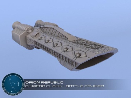 Orion Republik Miniatur Sternenschiffe voll Schub Platz Raumschiff Star Kriege Armada Rahmen 3d print model - Mito3D