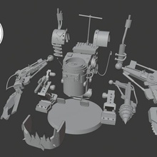 ork destructive walking game tabletop 28mm orks orcs scifi grimdark bot walker warhammer 3d print model - Mito3D
