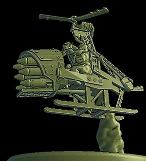 ork helicóptero Deffkopta stand in orc modelo exército guerra waaagh pele verde tampo mesa 28mm veículo defcopt 3d print model - Mito3D