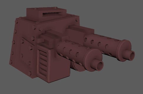 ork kustum shootah turret Game gunz dakka gubbinz minigun machine gun 3d print model - Mito3D